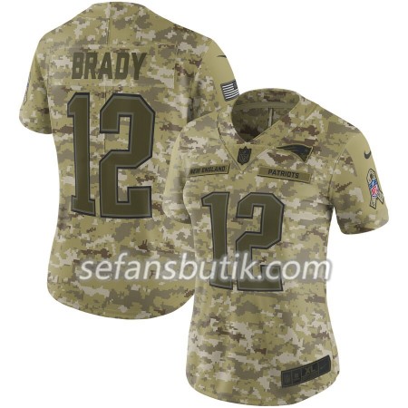 New England Patriots Tröjor Tom Brady 12 Nike Salute to Service - Dame New England Patriots Tröjor Tom Brady 12 Nike Salute to Service - Dame